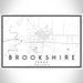 Brookshire Texas Map Print Landscape Orientation in Classic Style With Shaded Background