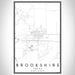 Brookshire Texas Map Print Portrait Orientation in Classic Style With Shaded Background