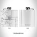 Rendered View of Brookshire Texas Map Engraving on 6oz Stainless Steel Flask in White