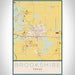 Brookshire Texas Map Print Portrait Orientation in Woodblock Style With Shaded Background