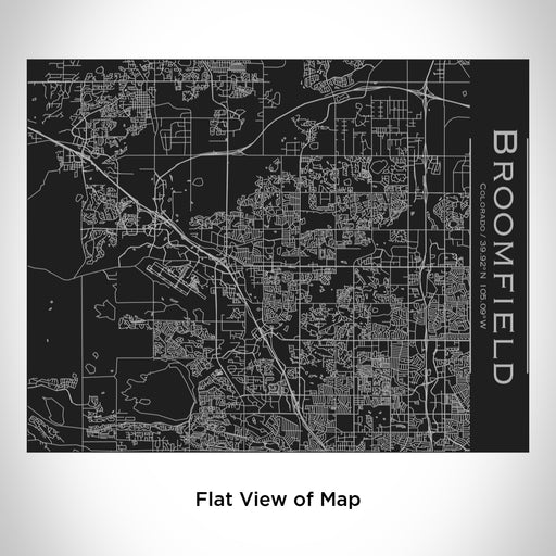 Rendered View of Broomfield Colorado Map Engraving on 20oz Stainless Steel Insulated Bottle with Bamboo Top in Black