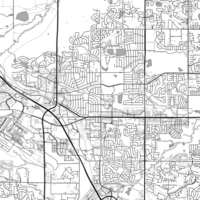 Broomfield Colorado Map Print in Classic Style Zoomed In Close Up Showing Details