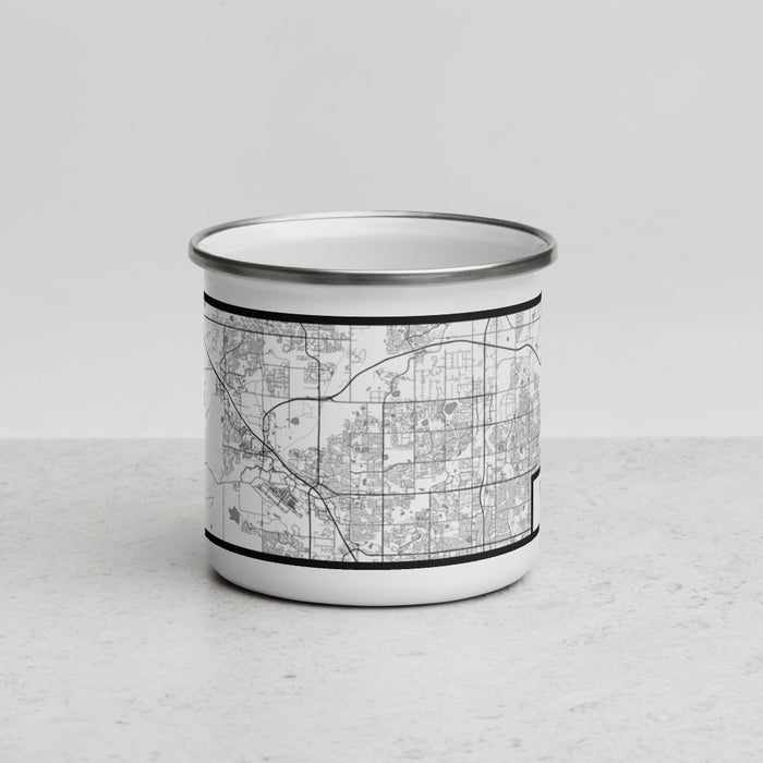 Front View Custom Broomfield Colorado Map Enamel Mug in Classic