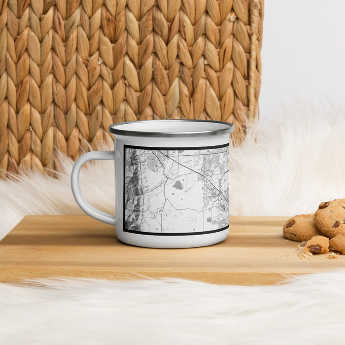 Left View Custom Broomfield Colorado Map Enamel Mug in Classic on Table Top