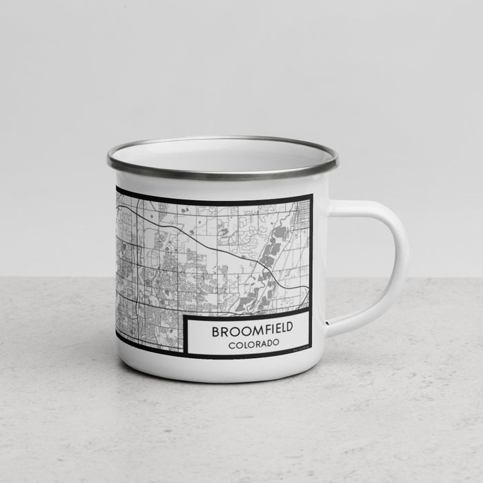 Right View Custom Broomfield Colorado Map Enamel Mug in Classic