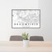 24x36 Broomfield Colorado Map Print Landscape Orientation in Classic Style Behind 2 Chairs Table and Potted Plant