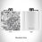 Rendered View of Broomfield Colorado Map Engraving on 6oz Stainless Steel Flask in White