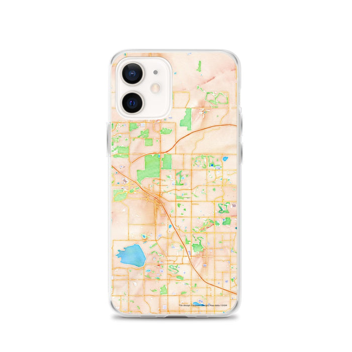 Custom Broomfield Colorado Map iPhone 12 Phone Case in Watercolor