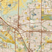 Broomfield Colorado Map Print in Woodblock Style Zoomed In Close Up Showing Details