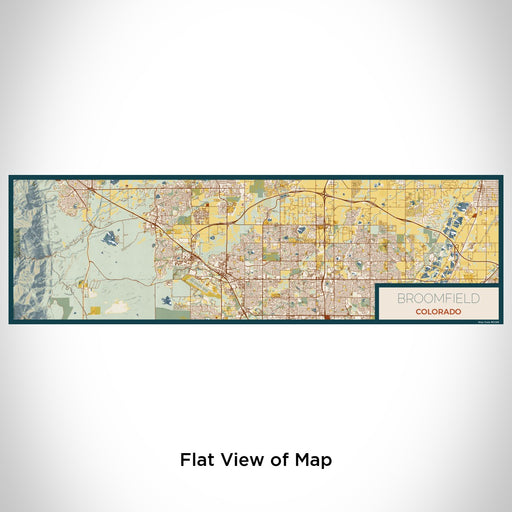 Flat View of Map Custom Broomfield Colorado Map Enamel Mug in Woodblock