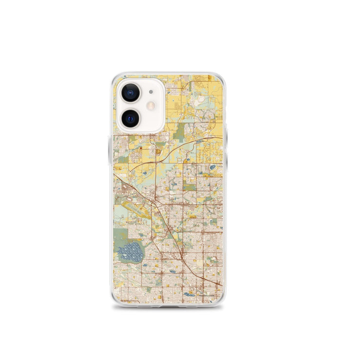 Custom Broomfield Colorado Map iPhone 12 mini Phone Case in Woodblock