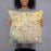 Person holding 18x18 Custom Broomfield Colorado Map Throw Pillow in Woodblock