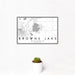 12x18 Browns Lake Wisconsin Map Print Landscape Orientation in Classic Style With Small Cactus Plant in White Planter