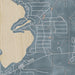 Browns Lake Wisconsin Map Print in Afternoon Style Zoomed In Close Up Showing Details