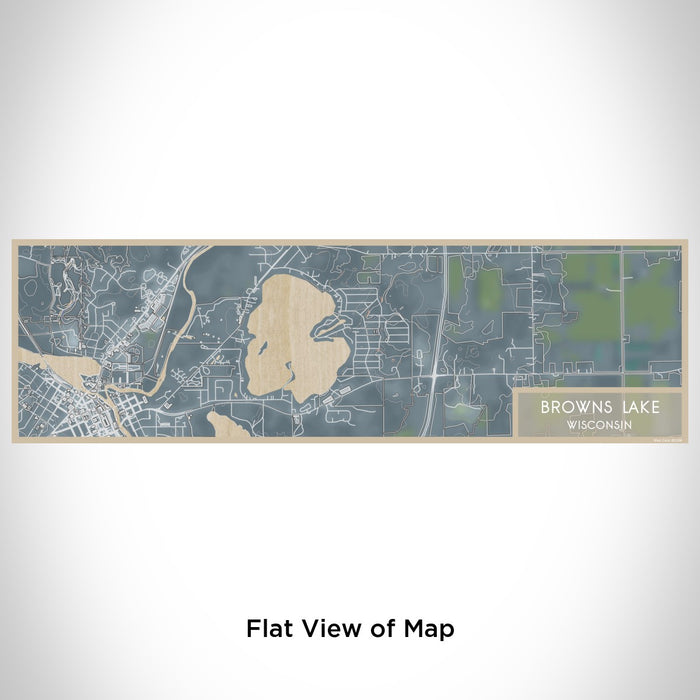 Flat View of Map Custom Browns Lake Wisconsin Map Enamel Mug in Afternoon