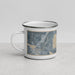 Left View Custom Browns Lake Wisconsin Map Enamel Mug in Afternoon