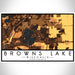 Browns Lake Wisconsin Map Print Landscape Orientation in Ember Style With Shaded Background