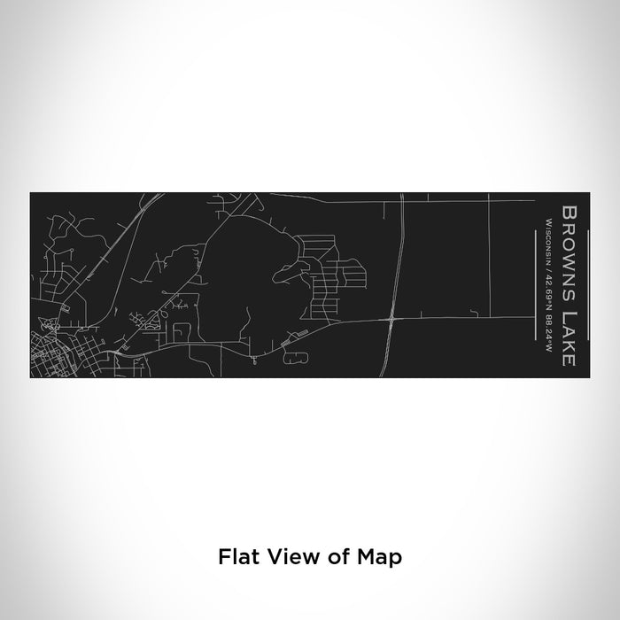 Rendered View of Browns Lake Wisconsin Map Engraving on 10oz Stainless Steel Insulated Cup with Sliding Lid in Black