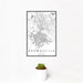 12x18 Brownsville Texas Map Print Portrait Orientation in Classic Style With Small Cactus Plant in White Planter