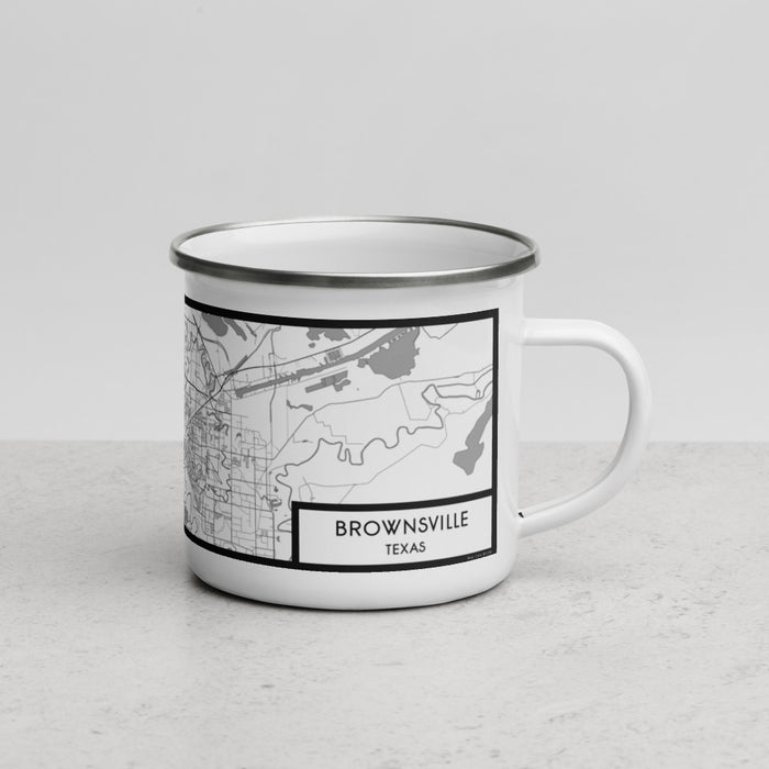 Right View Custom Brownsville Texas Map Enamel Mug in Classic