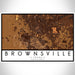 Brownsville Texas Map Print Landscape Orientation in Ember Style With Shaded Background