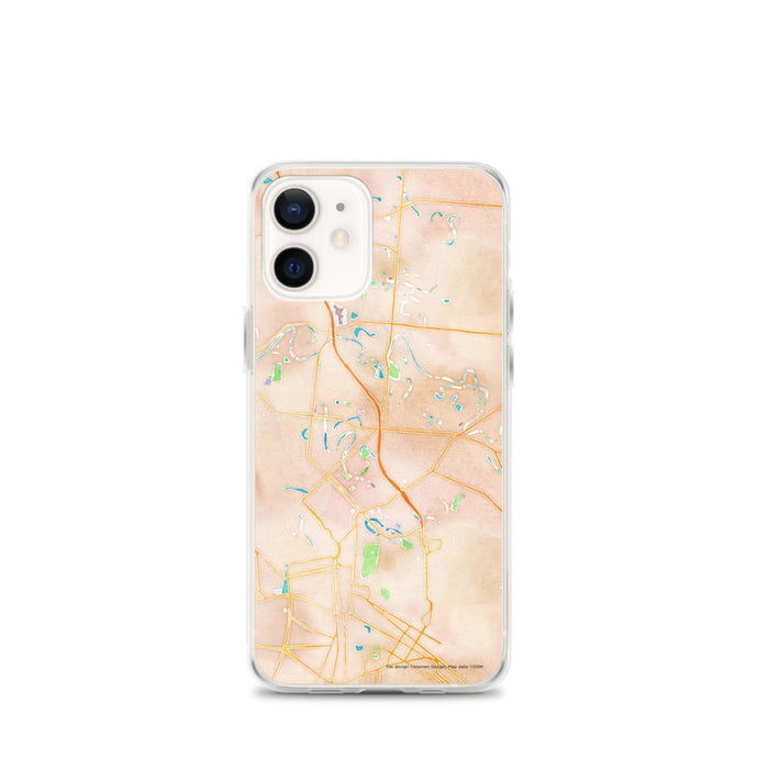 Custom Brownsville Texas Map iPhone 12 mini Phone Case in Watercolor