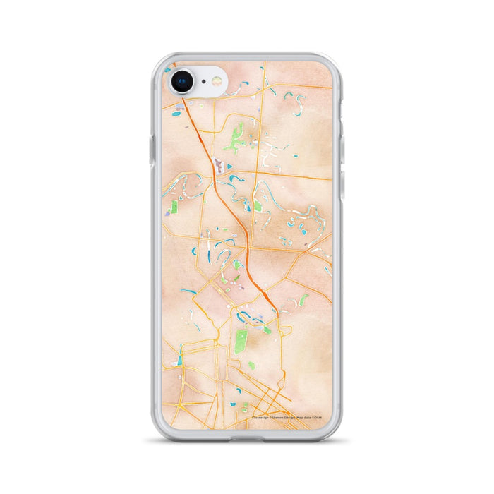 Custom Brownsville Texas Map iPhone SE Phone Case in Watercolor