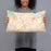 Person holding 20x12 Custom Brownsville Texas Map Throw Pillow in Watercolor