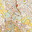 Brownsville Texas Map Print in Woodblock Style Zoomed In Close Up Showing Details