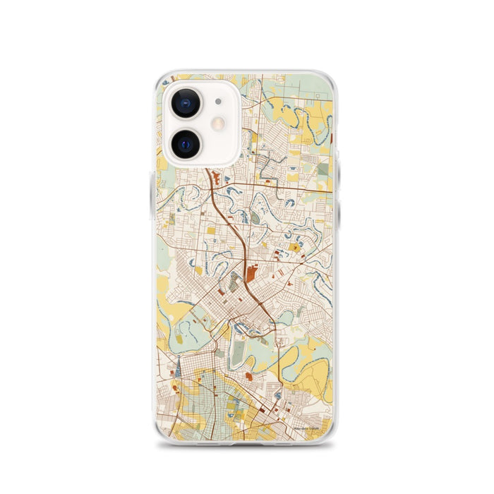 Custom Brownsville Texas Map iPhone 12 Phone Case in Woodblock