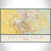 Brownsville Texas Map Print Landscape Orientation in Woodblock Style With Shaded Background