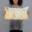 Person holding 20x12 Custom Brownsville Texas Map Throw Pillow in Woodblock