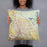 Person holding 18x18 Custom Brownsville Texas Map Throw Pillow in Woodblock