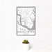 12x18 Brunswick Georgia Map Print Portrait Orientation in Classic Style With Small Cactus Plant in White Planter