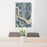 24x36 Brunswick Georgia Map Print Portrait Orientation in Afternoon Style Behind 2 Chairs Table and Potted Plant