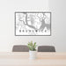 24x36 Brunswick Georgia Map Print Lanscape Orientation in Classic Style Behind 2 Chairs Table and Potted Plant