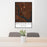 24x36 Brunswick Georgia Map Print Portrait Orientation in Ember Style Behind 2 Chairs Table and Potted Plant