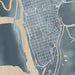 Brunswick Georgia Map Print in Afternoon Style Zoomed In Close Up Showing Details