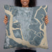 Person holding 22x22 Custom Brunswick Georgia Map Throw Pillow in Afternoon