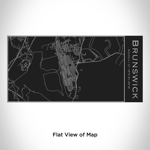 Rendered View of Brunswick Georgia Map Engraving on 17oz Stainless Steel Insulated Cola Bottle in Black