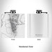 Rendered View of Brunswick Georgia Map Engraving on 6oz Stainless Steel Flask in White