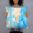 Person holding 18x18 Custom Brunswick Georgia Map Throw Pillow in Watercolor
