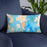 Custom Brunswick Georgia Map Throw Pillow in Watercolor on Blue Colored Chair