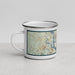 Left View Custom Brunswick Georgia Map Enamel Mug in Woodblock