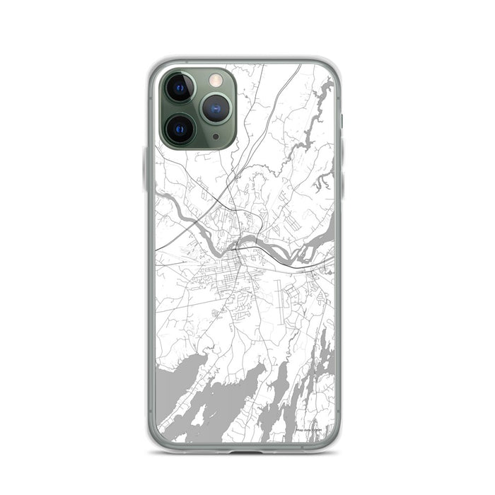 Custom iPhone 11 Pro Brunswick Maine Map Phone Case in Classic