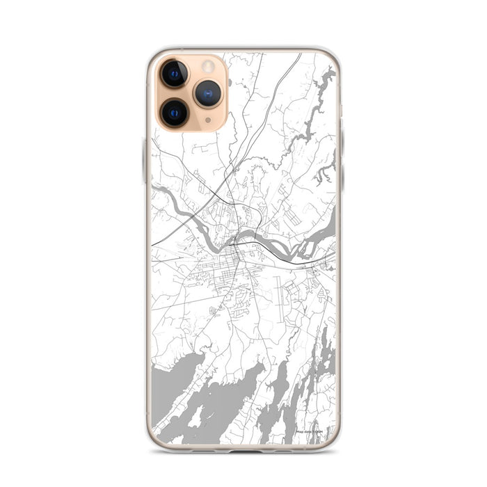 Custom iPhone 11 Pro Max Brunswick Maine Map Phone Case in Classic