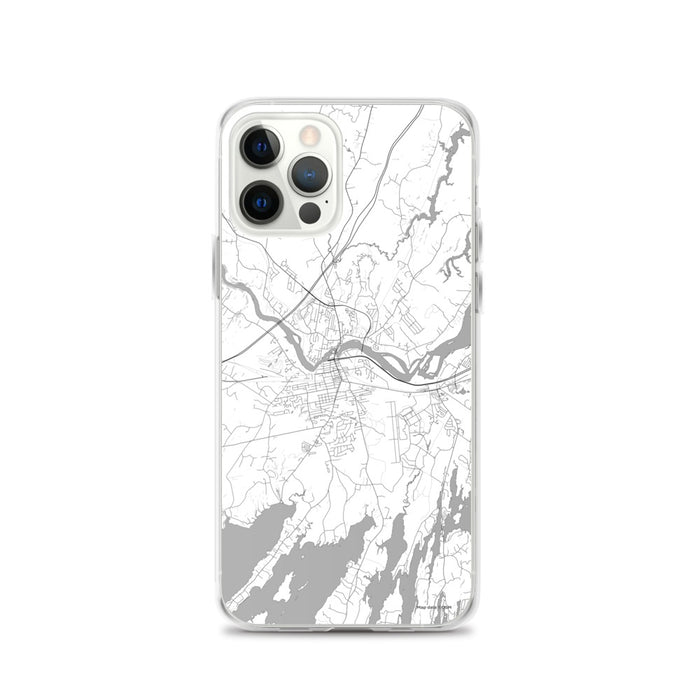 Custom iPhone 12 Pro Brunswick Maine Map Phone Case in Classic