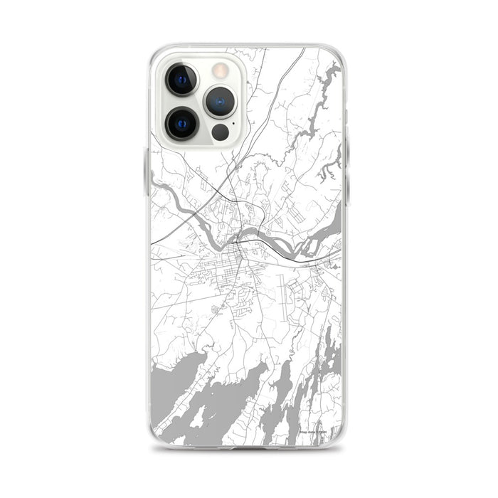Custom iPhone 12 Pro Max Brunswick Maine Map Phone Case in Classic