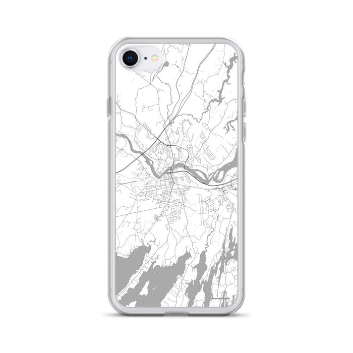 Custom iPhone SE Brunswick Maine Map Phone Case in Classic