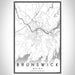 Brunswick Maine Map Print Portrait Orientation in Classic Style With Shaded Background